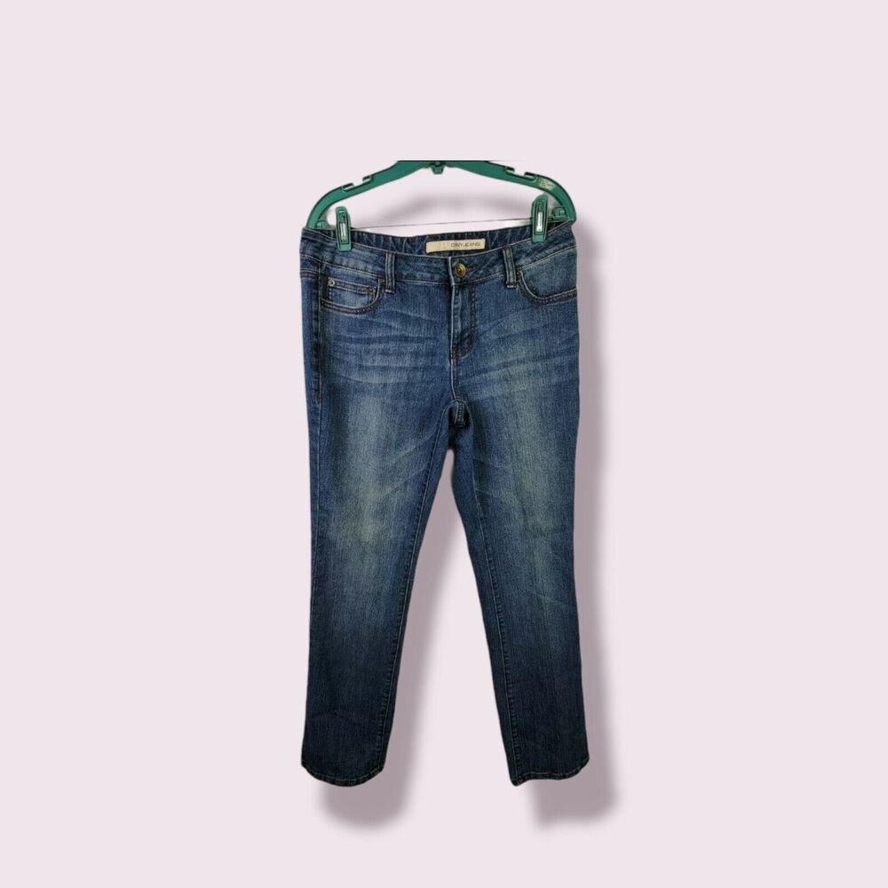 DKNY Straight Leg Jeans  Mid Rise‎ Size 10  Dark Wash